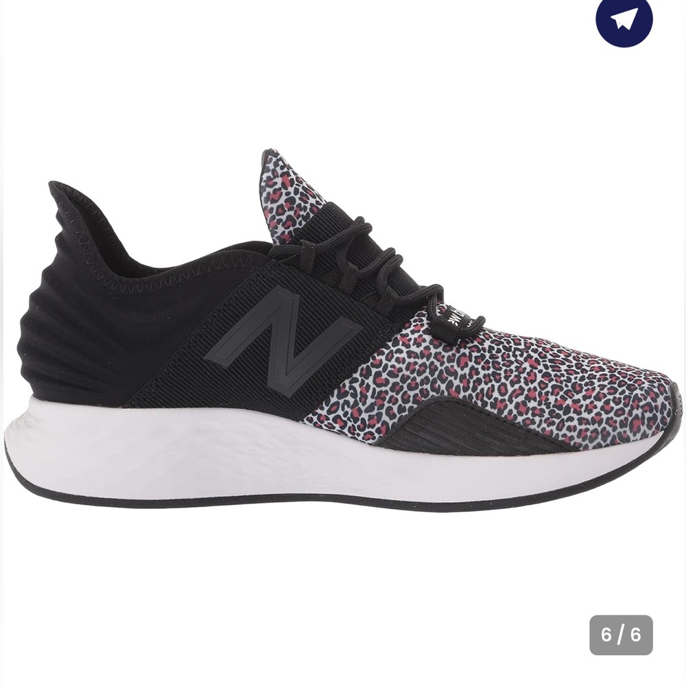 New Balance Women's Fresh Foam
Roav Vl Sneaker,Black/Vivid Coral/White,9 leopard